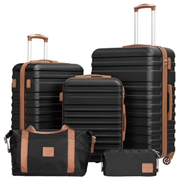 Coolife 5 Piece Suitcase Set - Stylish and Durable Luggage with TSA Lock