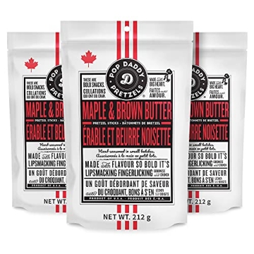 Pop Daddy Flavored Pretzels Sticks, Healthy Gourmet Pretzels Snacks, 7.5oz Individual Bags, 3 Pack, ...