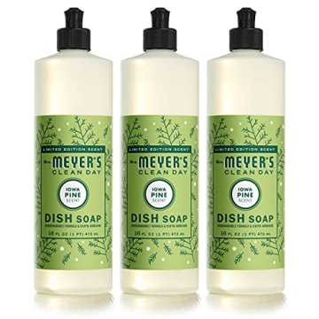 MRS. MEYER'S CLEAN DAY Liquid Dish Soap, Biodegradable Formula, Limited Edition Iowa Pine, 16 fl. oz - Pack of 3