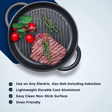 Jean Patrique Lightweight Cast Aluminum Griddle Pan with Lid