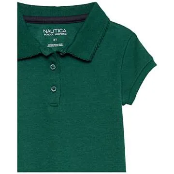Nautica Girls' Short Sleeve Polo Shirt, School Uniform