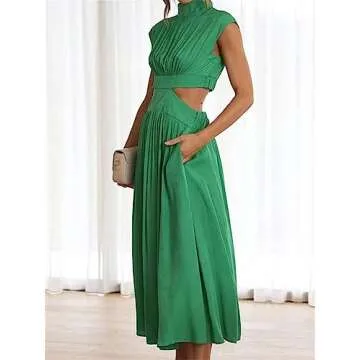 Elegant Yuemengxuan Pleated Maxi Dress for All Occasions