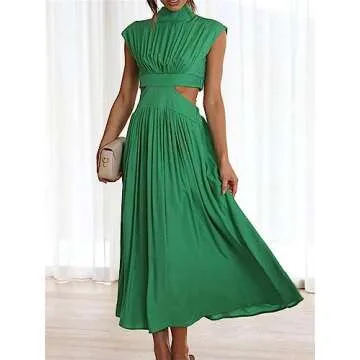 Elegant Yuemengxuan Pleated Maxi Dress for All Occasions