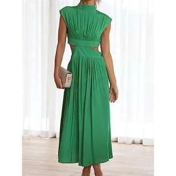 Elegant Yuemengxuan Pleated Maxi Dress for All Occasions