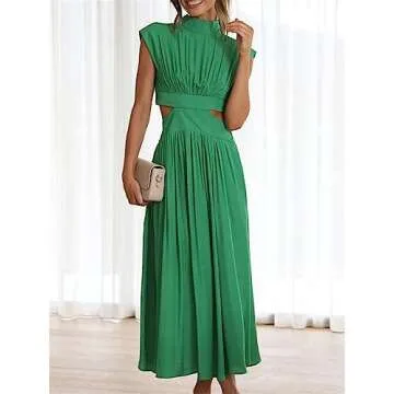Elegant Yuemengxuan Pleated Maxi Dress for All Occasions