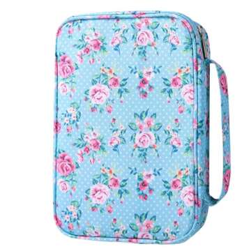 Bible Covers Case for Women Medium Large Bible Carrying Cases Holder 11“x8.5”x2.5" Floral Bible ...