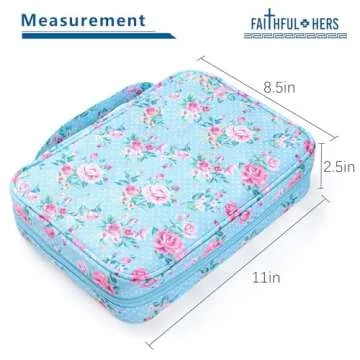 Bible Covers Case for Women Medium Large Bible Carrying Cases Holder 11“x8.5”x2.5" Floral Bible Book Carrier Tote Bags with Pockets Handles Zipper Christian Accessories Gifts