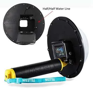 Vicdozia Telesin Dome Port Lens Compatible with GoPro Hero 7 Black, Hero 6, Hero 5 Black, Hero(2018) Waterproof Housing Case Hand Floating Grip Trigger Transparent Cover Underwater Diving Photography