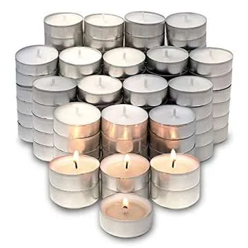 Hyoola Tea Lights Candles - 100 Bulk Candles Pack - Unscented European Tealight Candles