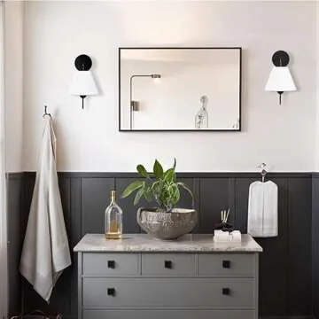 Gleaming Elegance Stainless Oil Rubbed Sconce, Stainless Steel White Linen Shade Wall Sconce, Wall Light for Living Room, Bedroom, Entryway, 7.5" w x 11" d x 14" h (Black)