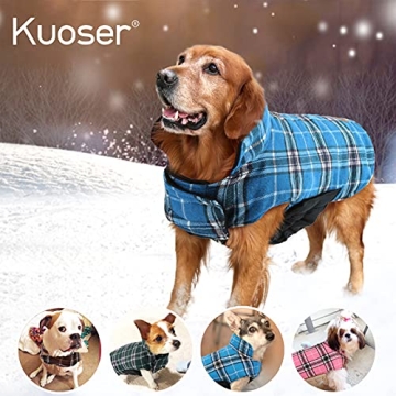 Kuoser Waterproof Reversible Dog Winter Coat - Stylish and Cozy