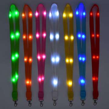 FYLARFLY LED Carnival Cruise Lanyards Light Up Neon Necklace Neck Lanyard for Disney Fun