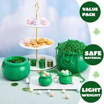 JOYIN 4PCS St.Patrick's Day Green Cauldrons Set