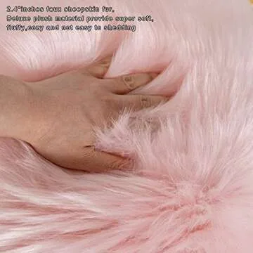 Asuprui Fur Pouf Ottoman Stool Floor Bean Bag Chair NO Filler Ottoman Foot Rest Unstuffed Ottoman Poof Covers 20x12 Inches Round Poof Seat Foot Rest Storage for Living Room Bedroom Pink Cover ONLY