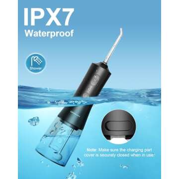 Operan Water Flossers for Teeth Cleaning Upgraded 300ml Cordless Water Dental Flossers Portable Rechargeable Oral Irrigator with 4 Modes 4 Jet Tips IPX7 Waterproof Water Floss for Home Travel (Black)