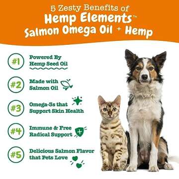 Zesty Paws Salmon Omega Oil Hemp for Dogs and Cats with Wild Alaskan Salmon Oil Omega 3 and 6 Fatty ...