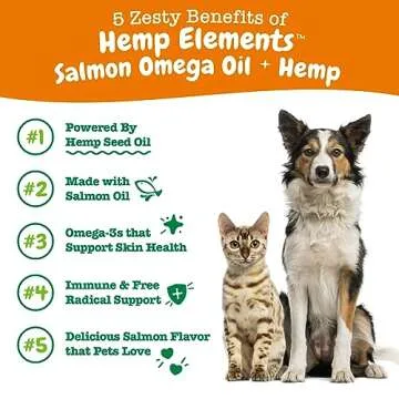 Zesty Paws Salmon Omega Oil Hemp for Dogs and Cats with Wild Alaskan Salmon Oil Omega 3 and 6 Fatty ...