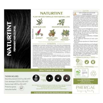 Naturtint 1N Ebony Black Permanent Hair Color (Pack of 1), Ammonia Free, Vegan, Cruelty Free, up to 100% Gray Coverage, Long Lasting Results (Packaging may vary)