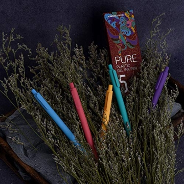 Kaco Pure Retractable Gel Ink Pens - 5-Pack for Vibrant Writing