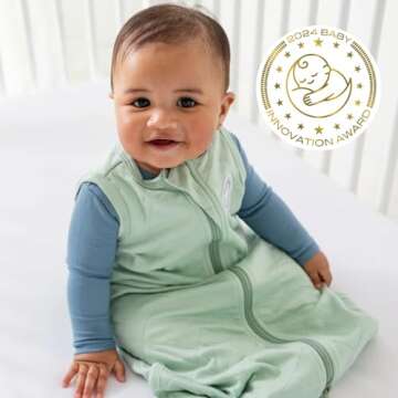 DREAMLAND BABY Bamboo Viscose Sleep Sack (6-12 Months). Ultra Soft Blanket w/ 2-Way Zipper. 97% Visc...