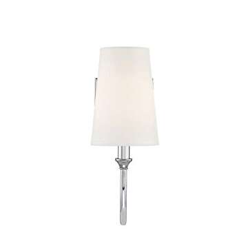 Savoy House 9-2542-1-109 Cameron Polished Nickel 1 Light Sconce (5" W x 13" H)