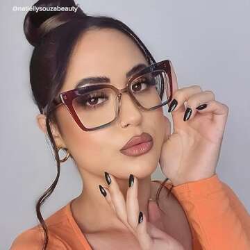 VOOGLAM Rectangle Blue Light Blocking Glasses for Women - Stylish and Protective Eyewear