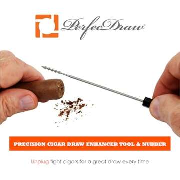 Perfec - PerfecDraw Patented Cigar Draw Enhancer Tool and Nubber, 5 inches