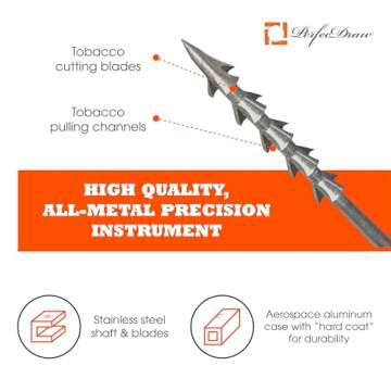 Perfec - PerfecDraw Patented Cigar Draw Enhancer Tool and Nubber, 5 inches