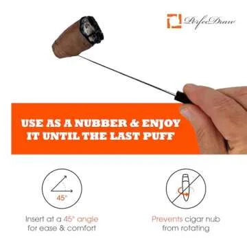 Perfec - PerfecDraw Patented Cigar Draw Enhancer Tool and Nubber, 5 inches