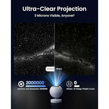 POCOCO Galaxy Star Projector for Bedroom with Replaceable Optical Film Discs, Home Planetarium Night...
