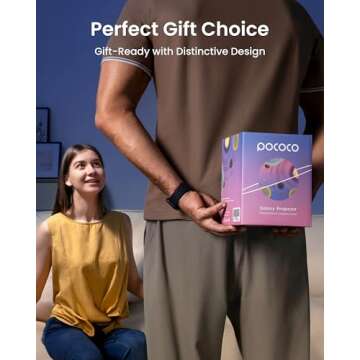 POCOCO Galaxy Star Projector for Bedroom with Replaceable Optical Film Discs, Home Planetarium Night Light Projector with High-Definition Soft Light for Relax, Study, and Meditate, Stress Relief Gifts