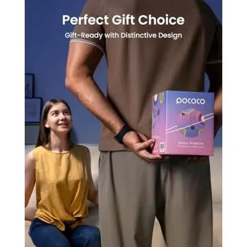 POCOCO Galaxy Star Projector for Bedroom with Replaceable Optical Film Discs, Home Planetarium Night Light Projector with High-Definition Soft Light for Relax, Study, and Meditate, Stress Relief Gifts