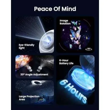 POCOCO Galaxy Star Projector for Bedroom with Replaceable Optical Film Discs, Home Planetarium Night Light Projector with High-Definition Soft Light for Relax, Study, and Meditate, Stress Relief Gifts