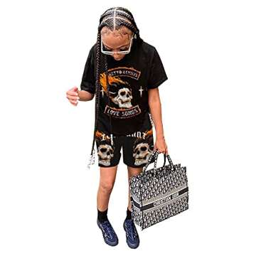 2 Piece Outfits for Women Summer Casual Shorts Set T Shirt and Bodycon Pants Joggers Tracksuit Sportswear Set