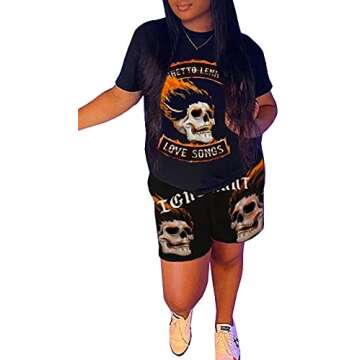 2 Piece Outfits for Women Summer Casual Shorts Set T Shirt and Bodycon Pants Joggers Tracksuit Sportswear Set