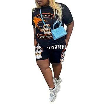 2 Piece Outfits for Women Summer Casual Shorts Set T Shirt and Bodycon Pants Joggers Tracksuit Sportswear Set