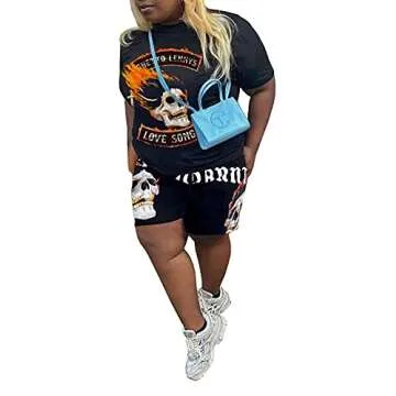 2 Piece Outfits for Women Summer Casual Shorts Set T Shirt and Bodycon Pants Joggers Tracksuit Sportswear Set