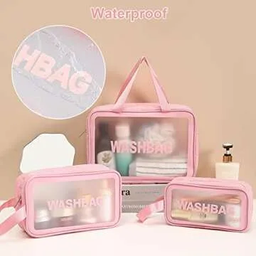 TOUYINGER Cosmetic Bag Set - Waterproof Travel Bags for Women