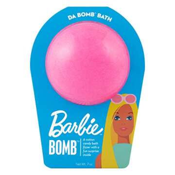 Da Bomb Bath Barbie Vintage Pink Bath Bomb - Cotton Candy fragrance - Surprise inside - 7oz - Made i...