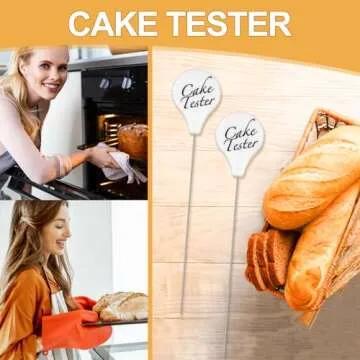 Cake Tester, 2 Packs Cake Tester for Baking Doneness, Stainless Steel Cake Tester Stick, Cake Testers for Baking, Kitchen Auxiliary Baking Tools. 7.5 IN DSOCVJW.
