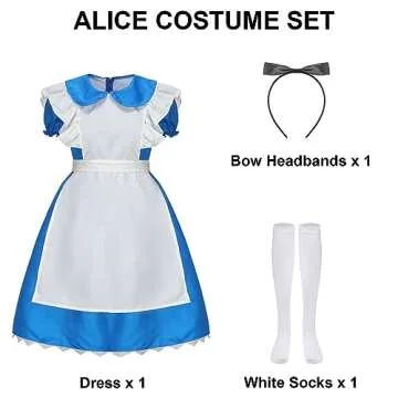 Women Princess Costume Adult Halloween Costume with Apron and Socks