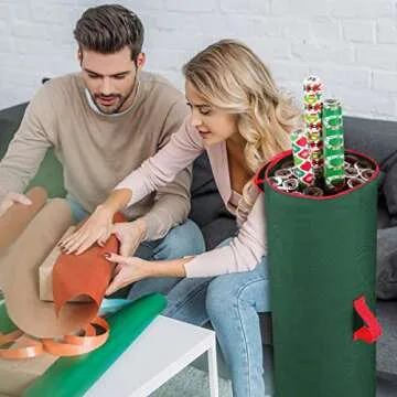 Primode Wrapping Paper Storage Bag | Durable Organizer for Gift Wrap Rolls