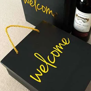 Crisky Welcome Black Gold Gift Bags for Various Occasions