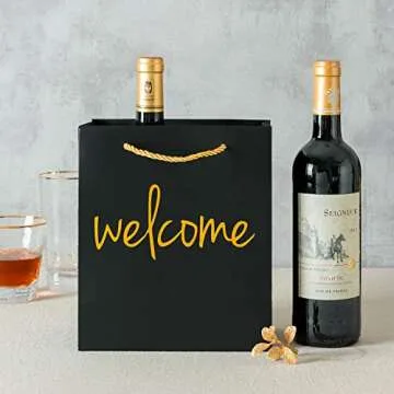 Crisky Welcome Black Gold Gift Bags for Various Occasions