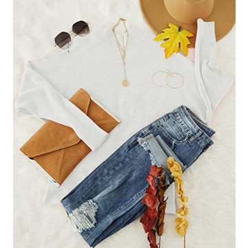 ZESICA Women's Turtleneck Batwing Pullover Sweater