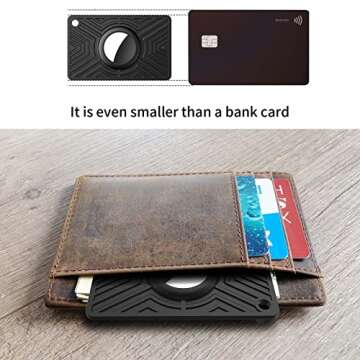 Dovick-Airtag Wallet Holder,Card Case Compatible with Apple Air Tag for Wallet Purse Handbag |Flexible |Thin | Black 2 Pack