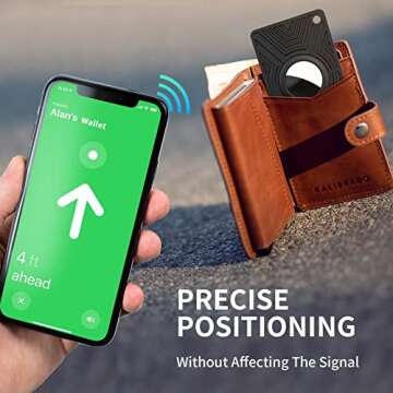 Dovick-Airtag Wallet Holder,Card Case Compatible with Apple Air Tag for Wallet Purse Handbag |Flexible |Thin | Black 2 Pack