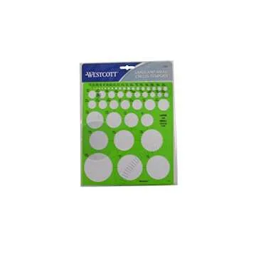 Westcott LetterCraft Large and Small Circles Template - 45 Circle Sizes for Crafting Projects with P...