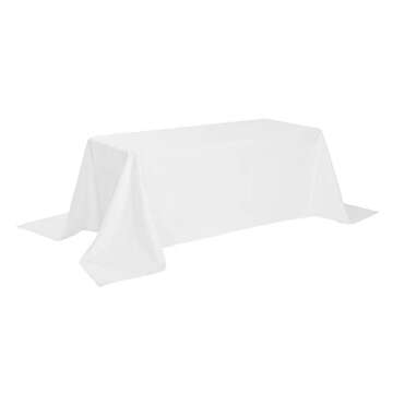 Rectangle Tablecloth 90x132 inch Washable Polyester Fabric Table Cloth for Wedding Party Dining Banq...