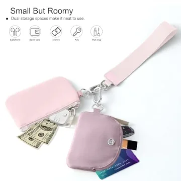 Babysun Mini Zip Around Dual Pouch Wristlet for Women